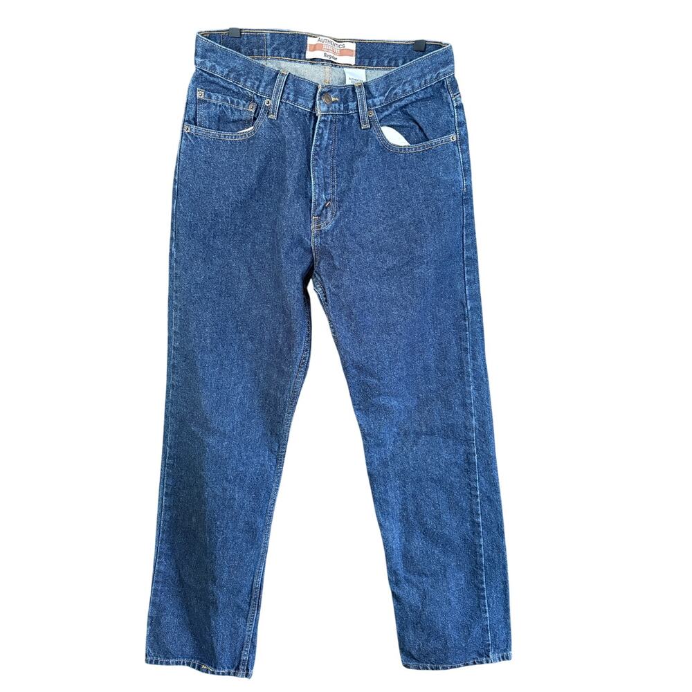Levis Mens Straight Leg Jeans 32 x 32 Dark Wash Authentics Signature